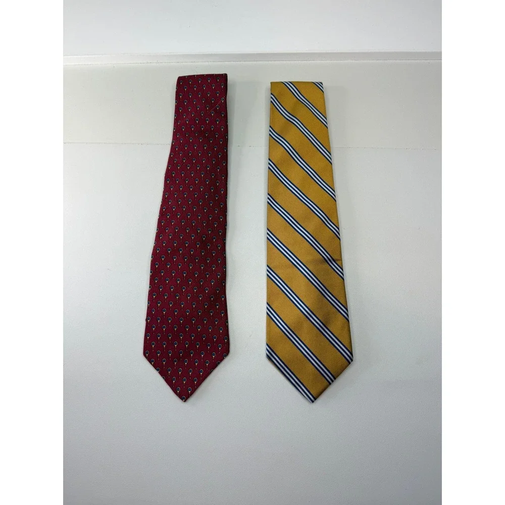 Brooks Brothers Makers Mens Silk Neck Tie Set of 2
